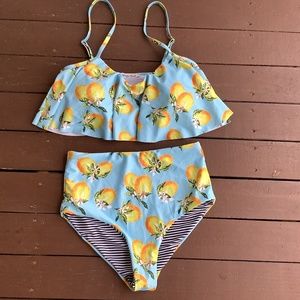 VERANO PLAYA reversable Swimsuit Two Piece High waisted size small